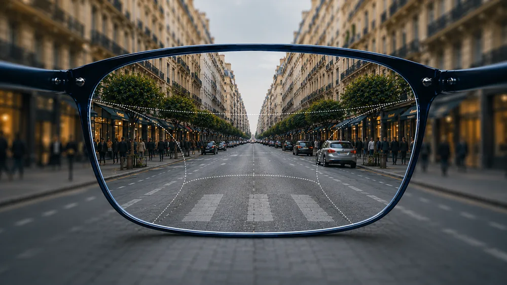 Campi visivi di una lente progressiva personalizzata